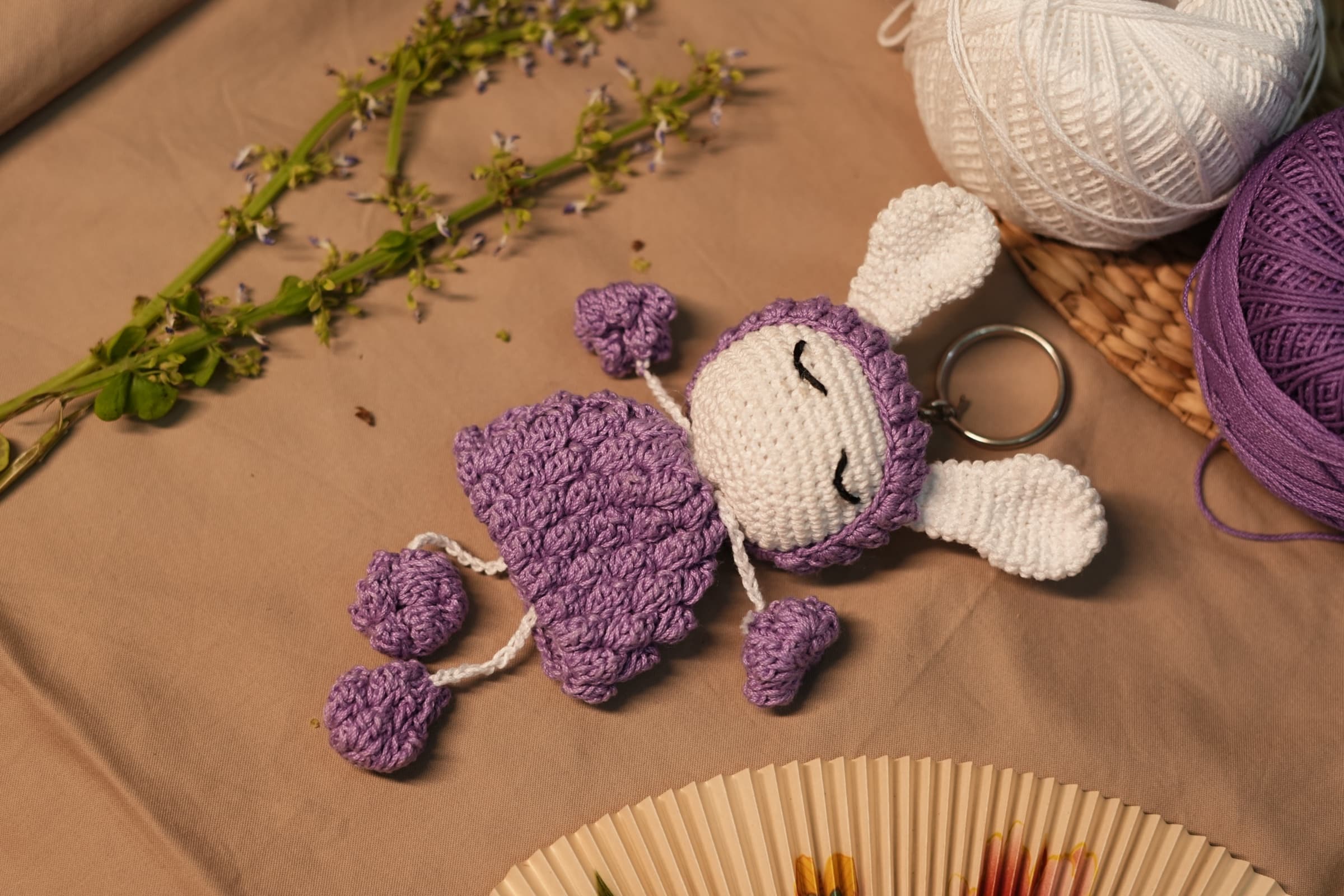 Plum Doll Keychain detail